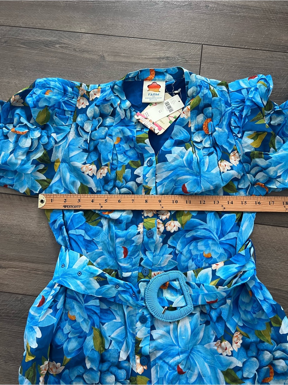 NWT Farm Rio x Anthropologie Long-Sleeve Mini Swing Dress Sz XS - Picture 6 of 8
